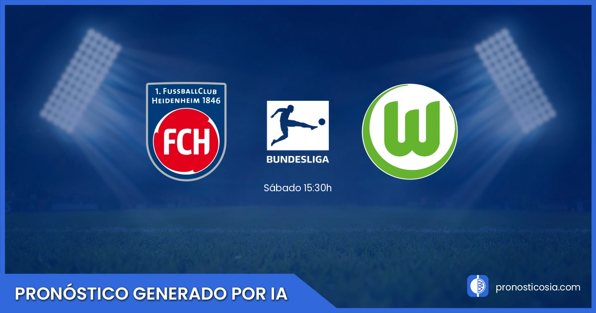 Pronóstico Heidenheim 1846 vs Wolfsburgo de BundesLiga